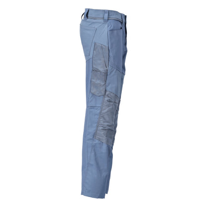Stone Blue - Side - Mascot Mens Customised Colour Block Knee Pad Pockets Work Trousers
