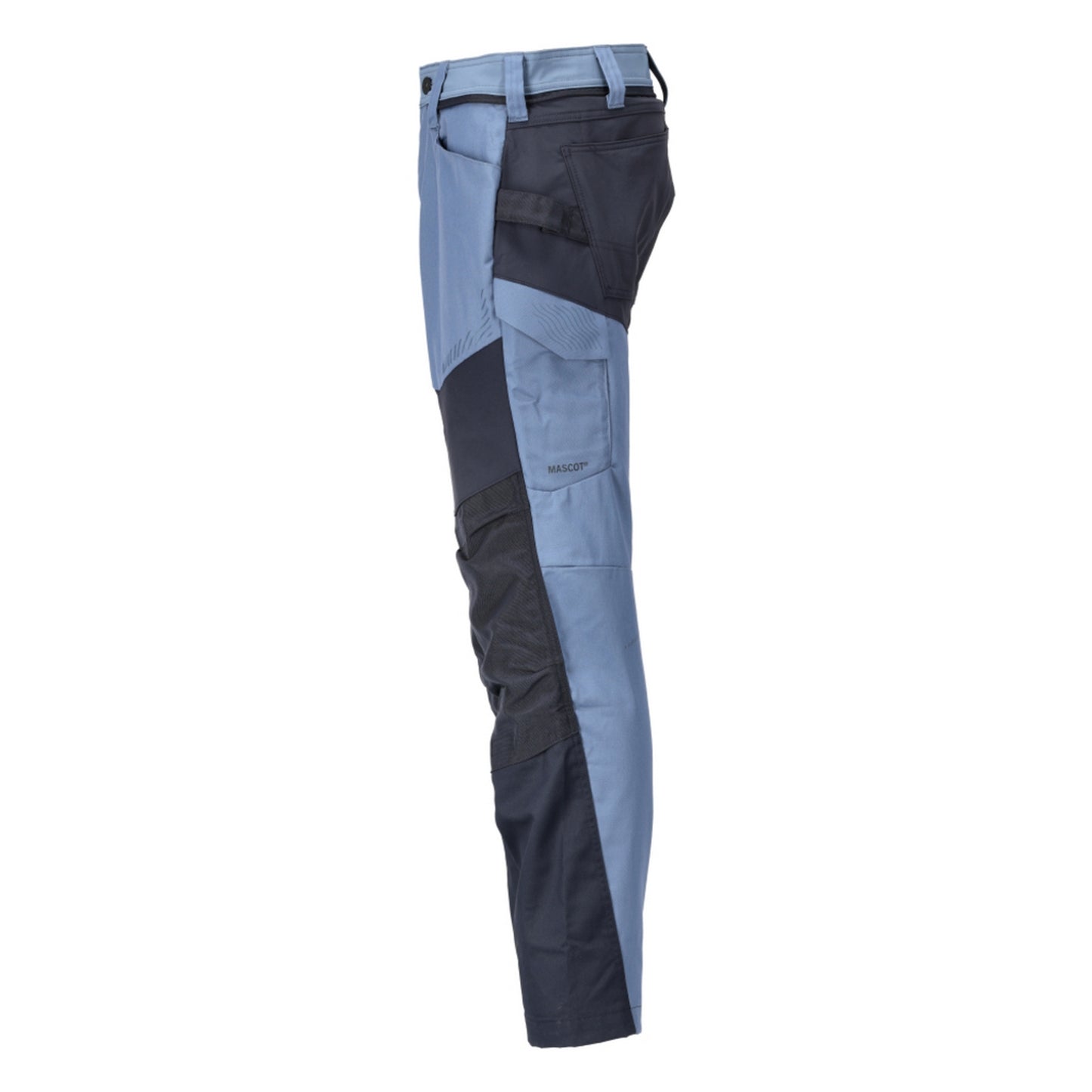 Stone Blue-Dark Navy - Lifestyle - Mascot Mens Customised Colour Block Knee Pad Pockets Work Trousers