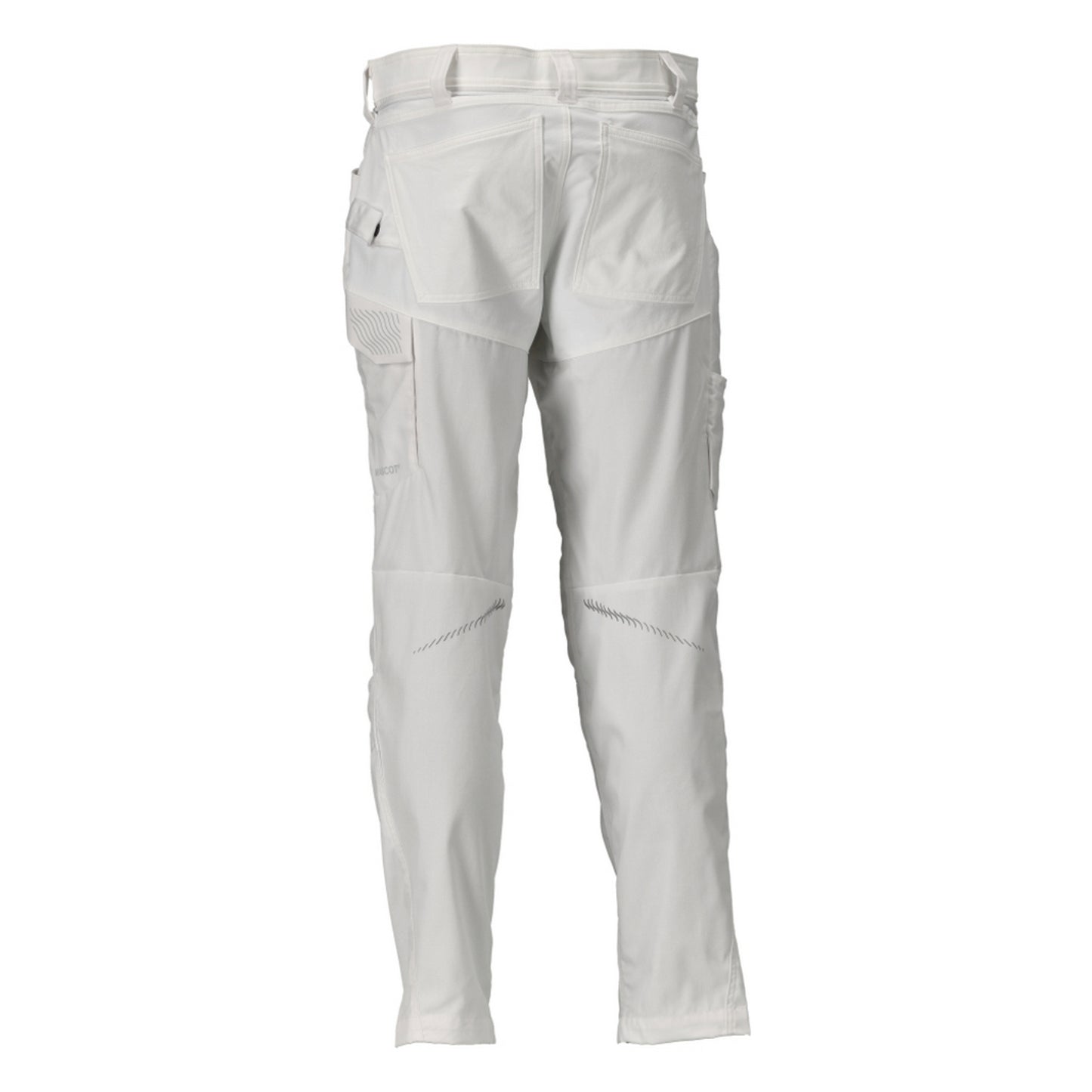 White - Back - Mascot Mens Customised Colour Block Knee Pad Pockets Work Trousers
