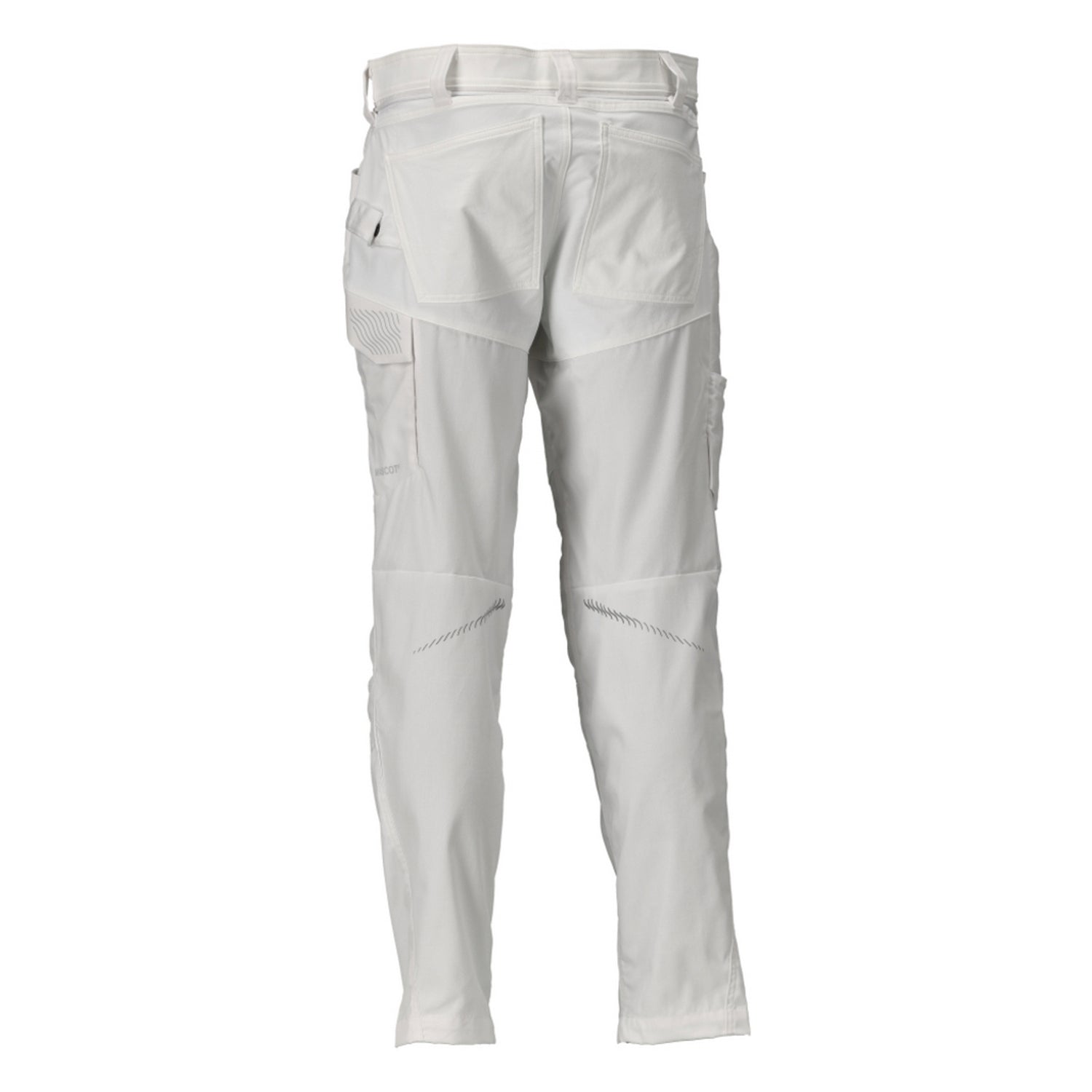 White - Back - Mascot Mens Customised Colour Block Knee Pad Pockets Work Trousers