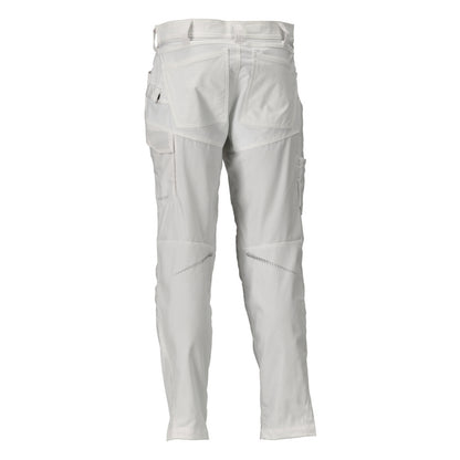 White - Back - Mascot Mens Customised Colour Block Knee Pad Pockets Work Trousers