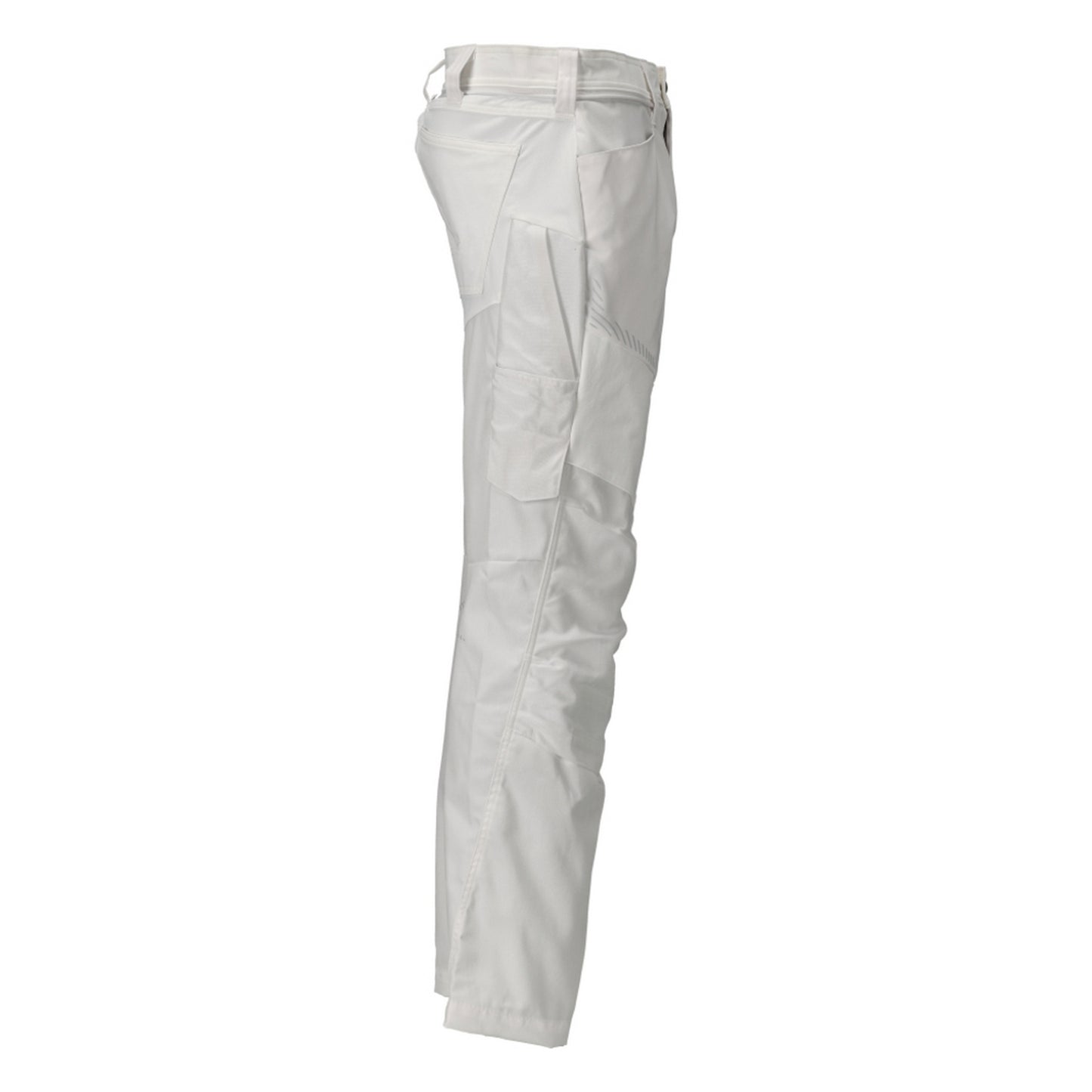 White - Side - Mascot Mens Customised Colour Block Knee Pad Pockets Work Trousers