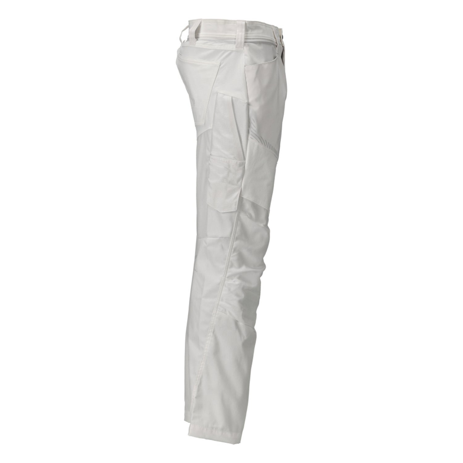 White - Side - Mascot Mens Customised Colour Block Knee Pad Pockets Work Trousers
