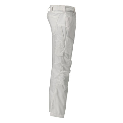 White - Side - Mascot Mens Customised Colour Block Knee Pad Pockets Work Trousers