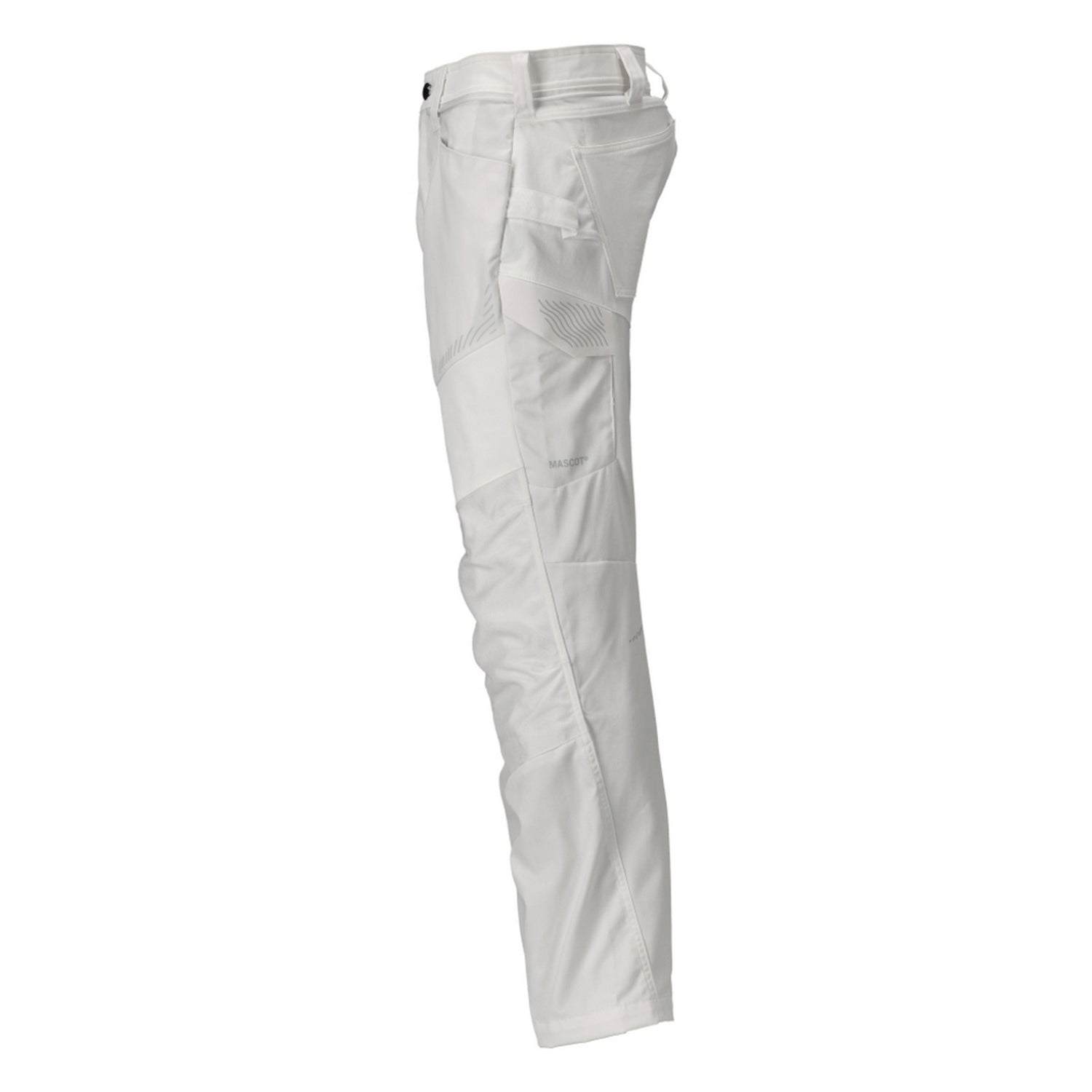 White - Lifestyle - Mascot Mens Customised Colour Block Knee Pad Pockets Work Trousers