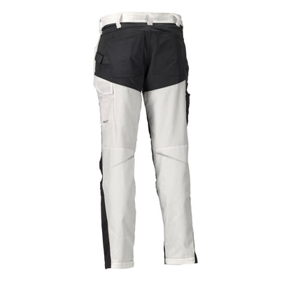 White-Stone Grey - Back - Mascot Mens Customised Colour Block Knee Pad Pockets Work Trousers