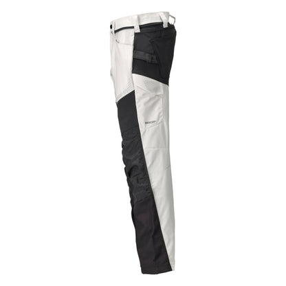 White-Stone Grey - Lifestyle - Mascot Mens Customised Colour Block Knee Pad Pockets Work Trousers