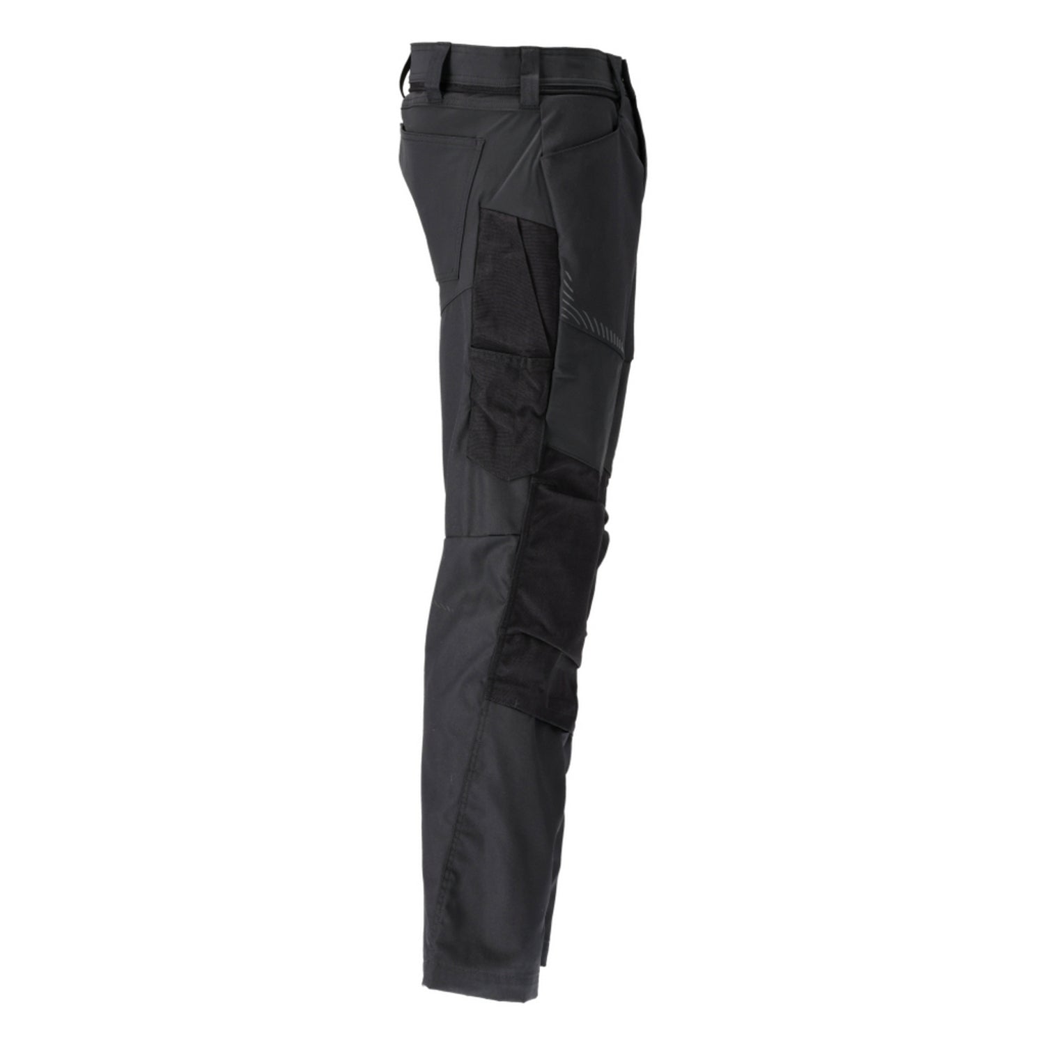Black - Side - Mascot Mens Customised Colour Block Knee Pad Pockets Work Trousers