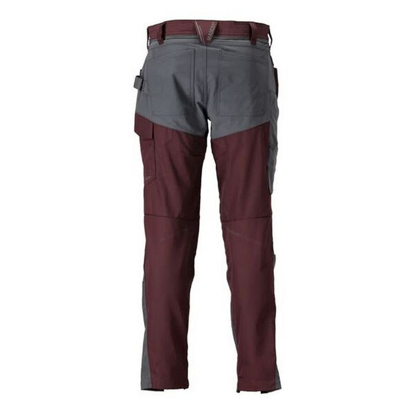 Bordeaux-Folkstone Grey - Back - Mascot Mens Customised Colour Block Knee Pad Pockets Work Trousers