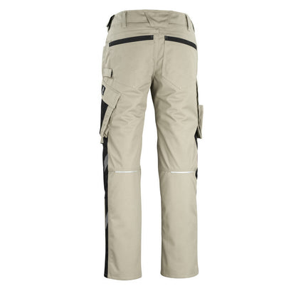 Light Khaki-Black - Back - Mascot Mens Unique Erlangen Work Trousers