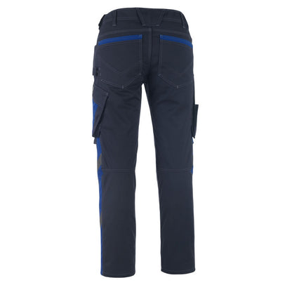 Dark Navy-Royal Blue - Back - Mascot Mens Unique Erlangen Work Trousers