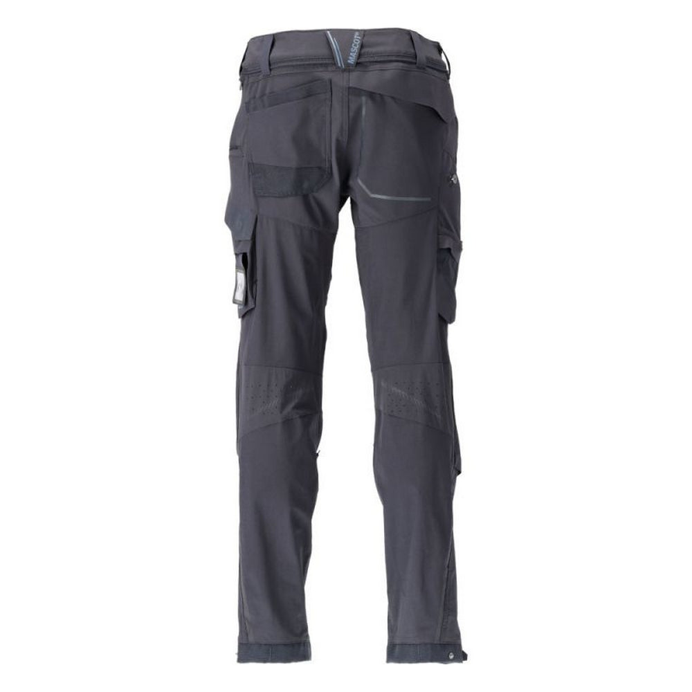 Dark Navy - Back - Mascot Mens Customised Knee Pad Pockets Long Work Trousers