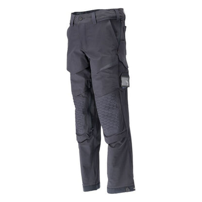 Dark Navy - Side - Mascot Mens Customised Knee Pad Pockets Long Work Trousers