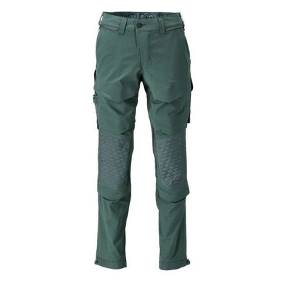 Forest Green - Front - Mascot Mens Customised Knee Pad Pockets Long Work Trousers