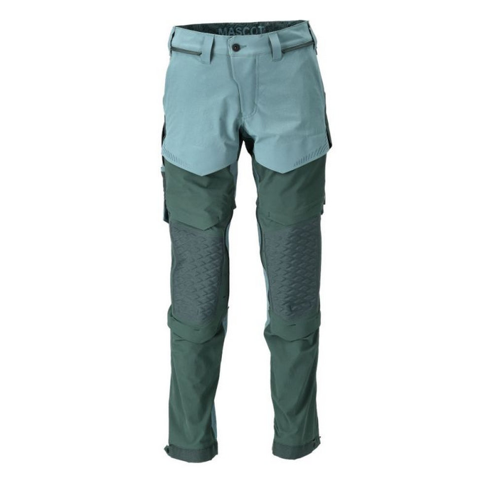 Light Forest Green-Forest Green - Front - Mascot Mens Customised Knee Pad Pockets Long Work Trousers