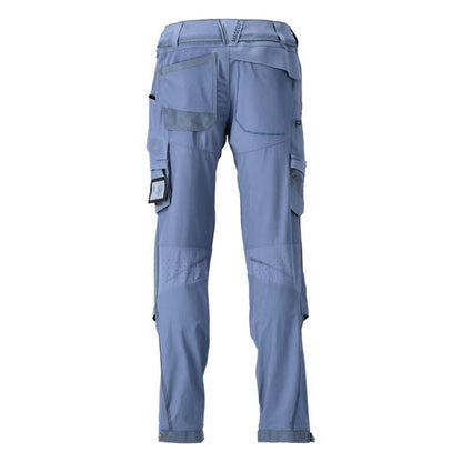 Stone Blue - Back - Mascot Mens Customised Knee Pad Pockets Long Work Trousers