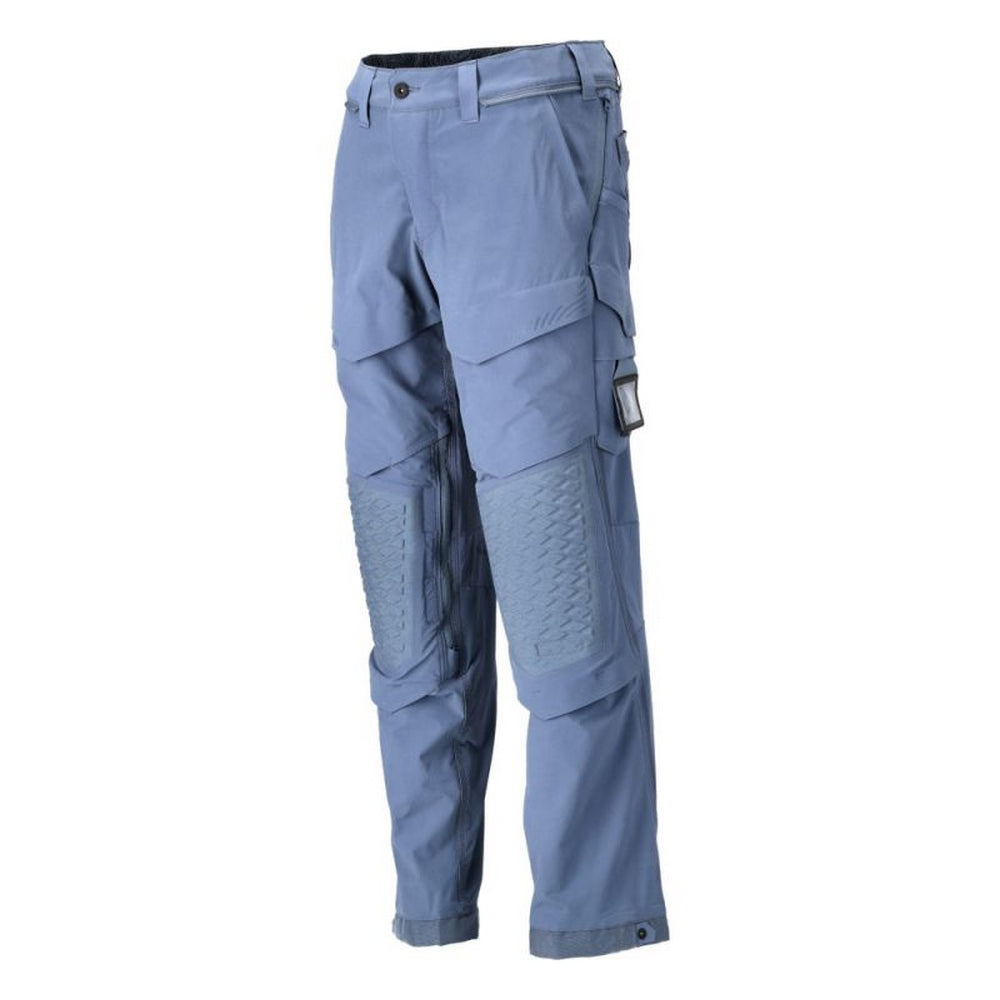Stone Blue - Side - Mascot Mens Customised Knee Pad Pockets Long Work Trousers
