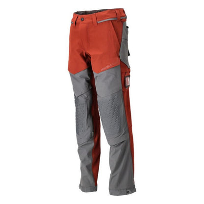 Autumn Red-Stone Grey - Side - Mascot Mens Customised Knee Pad Pockets Long Work Trousers