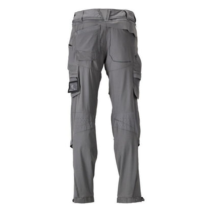 Stone Grey - Back - Mascot Mens Customised Knee Pad Pockets Long Work Trousers