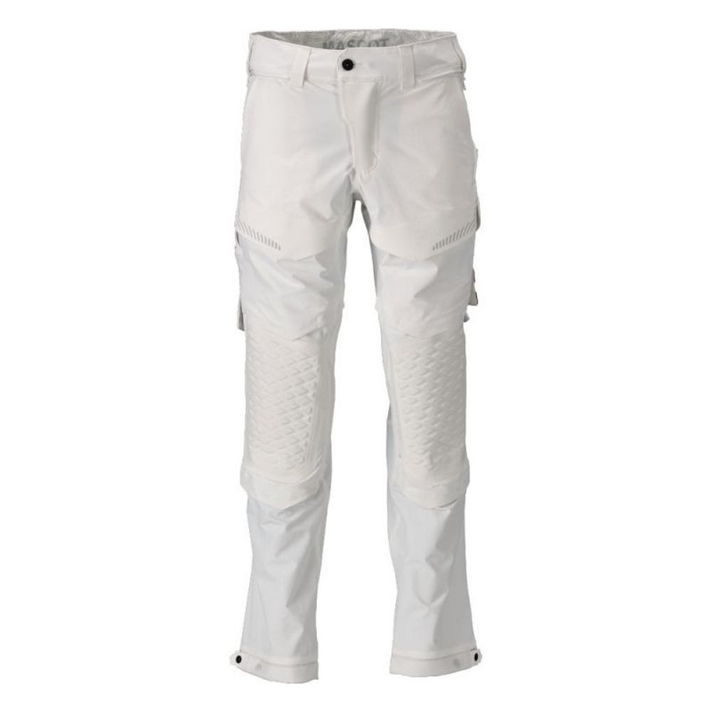 White - Front - Mascot Mens Customised Knee Pad Pockets Long Work Trousers