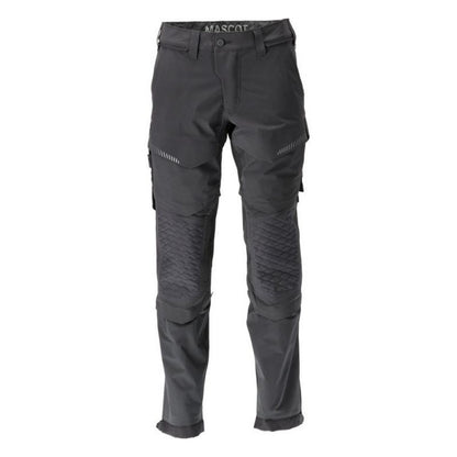 Black - Front - Mascot Mens Customised Knee Pad Pockets Long Work Trousers