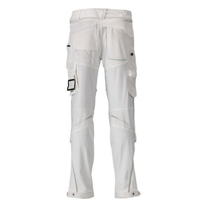 White - Back - Mascot Mens Customised Knee Pad Pockets Long Work Trousers