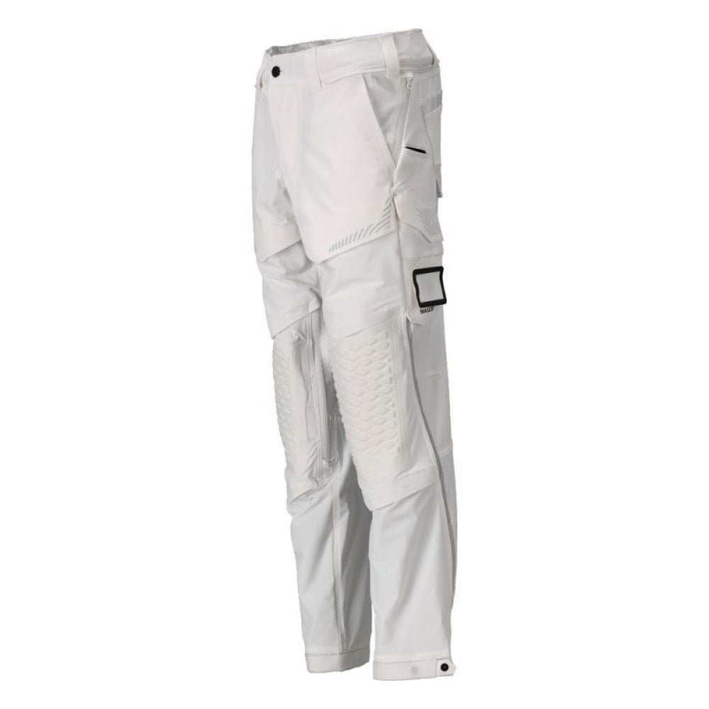 White - Side - Mascot Mens Customised Knee Pad Pockets Long Work Trousers