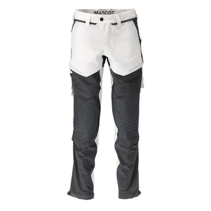 White-Stone Grey - Front - Mascot Mens Customised Knee Pad Pockets Long Work Trousers
