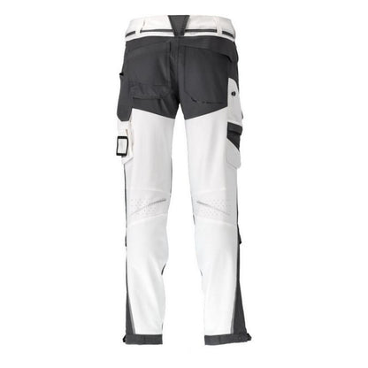 White-Stone Grey - Back - Mascot Mens Customised Knee Pad Pockets Long Work Trousers