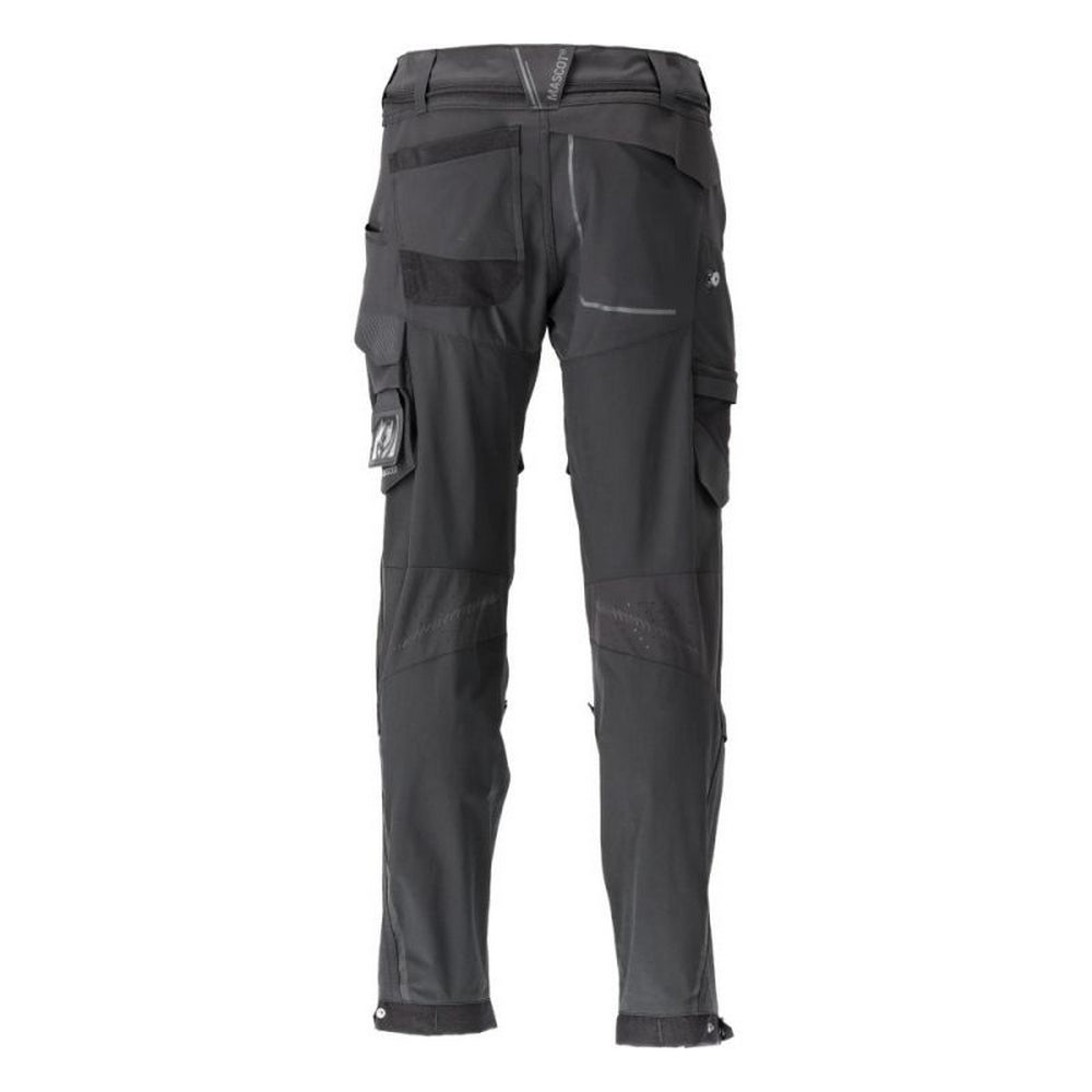 Black - Back - Mascot Mens Customised Knee Pad Pockets Long Work Trousers