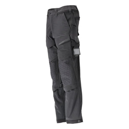 Black - Side - Mascot Mens Customised Knee Pad Pockets Long Work Trousers