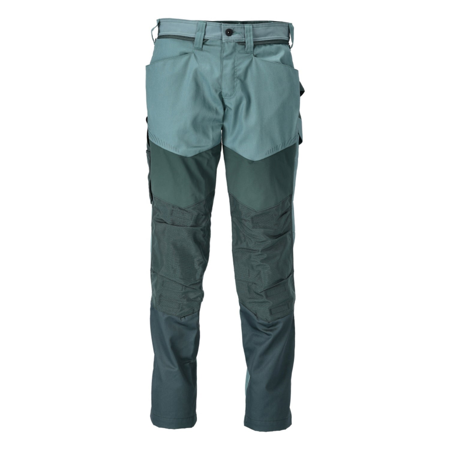 Light Forest Green-Forest Green - Front - Mascot Mens Customised Knee Pad Pockets Long Work Trousers