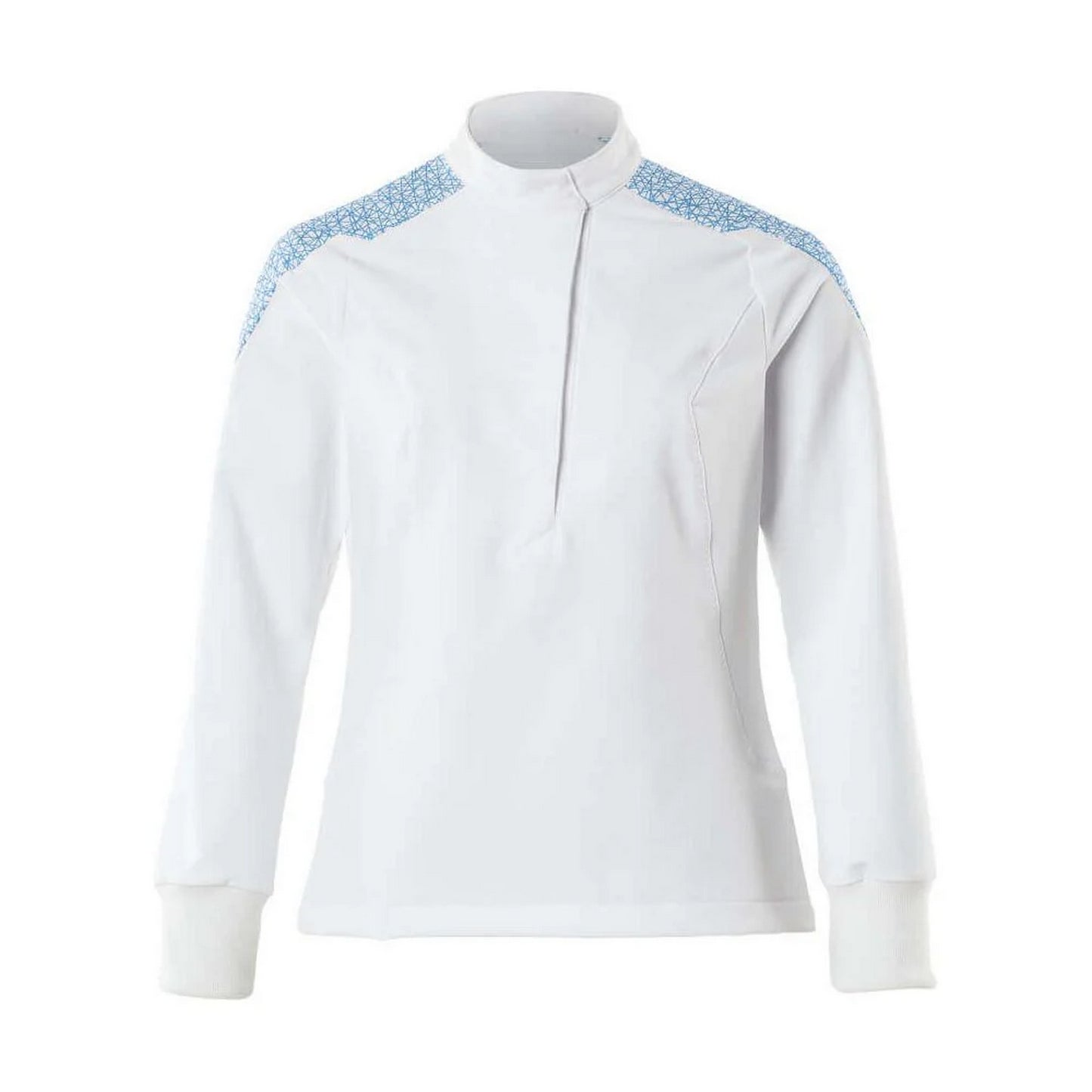 White-Azure Blue - Front - Mascot Womens-Ladies Smock Food & Care Short Apron