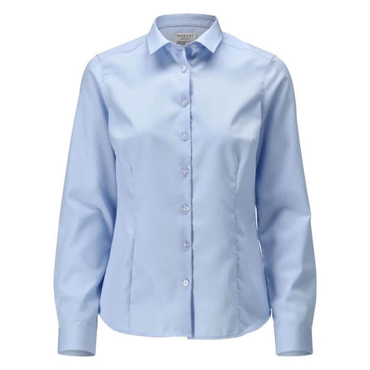 Light Blue - Front - Mascot Womens-Ladies Frontline Poplin Shirt