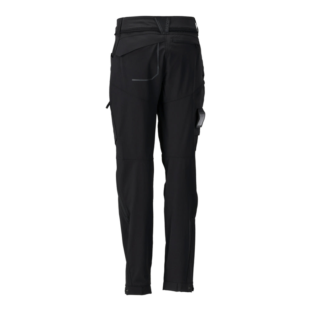 Black - Back - Mascot Womens-Ladies Customised 4 Way Stretch Fitted Work Trousers