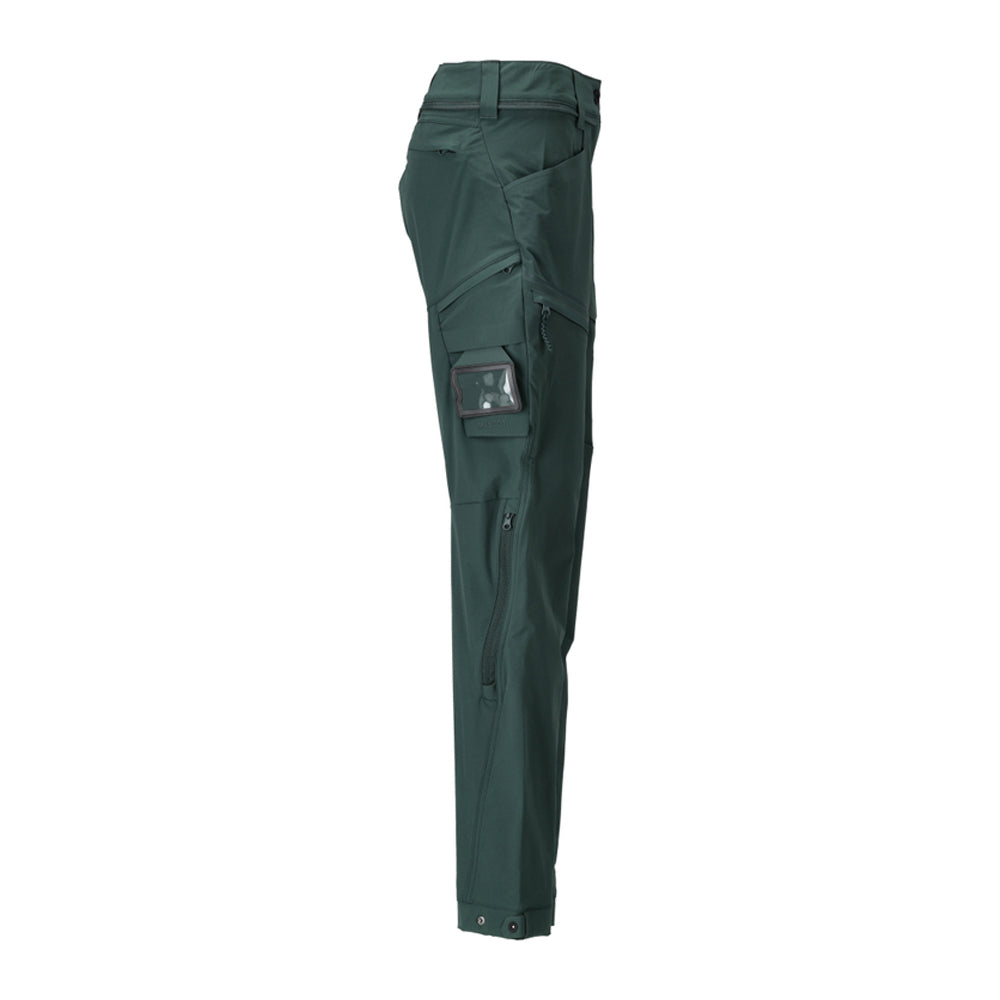 Forest Green - Side - Mascot Womens-Ladies Customised 4 Way Stretch Fitted Work Trousers