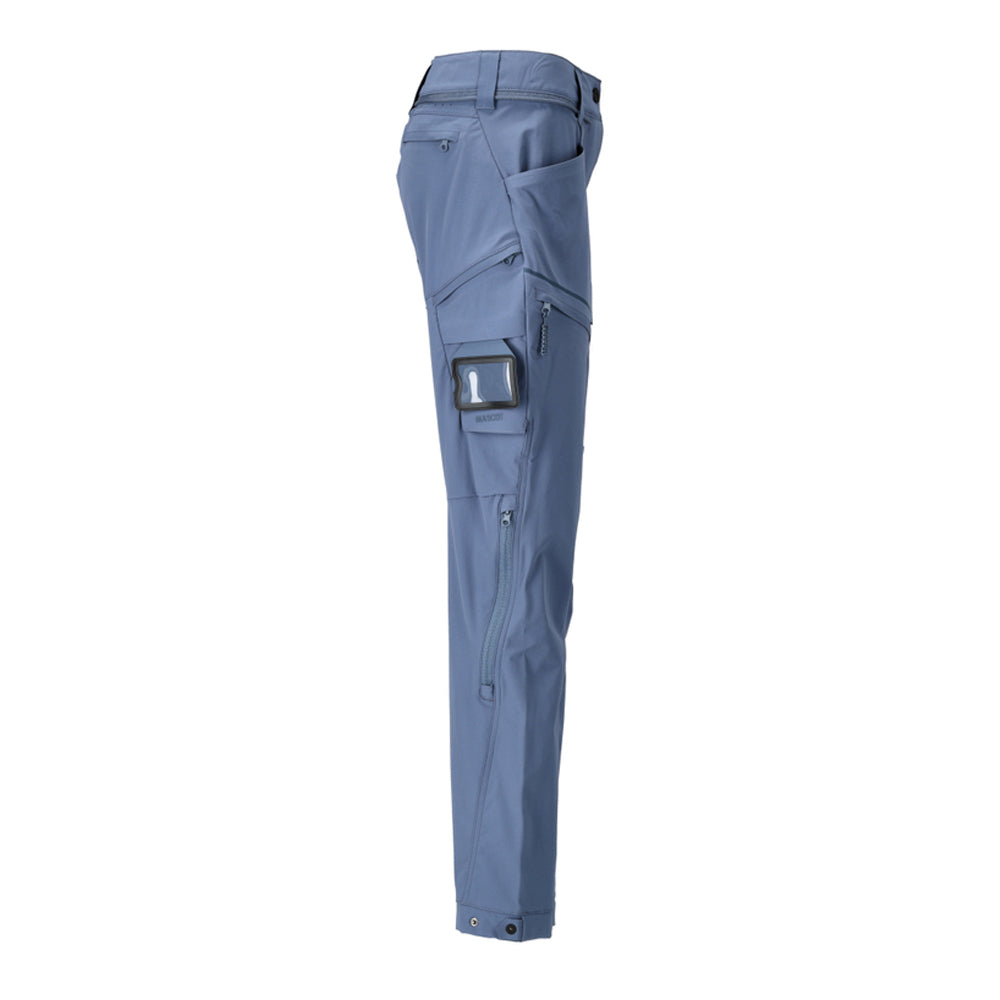 Stone Blue - Side - Mascot Womens-Ladies Customised 4 Way Stretch Fitted Work Trousers