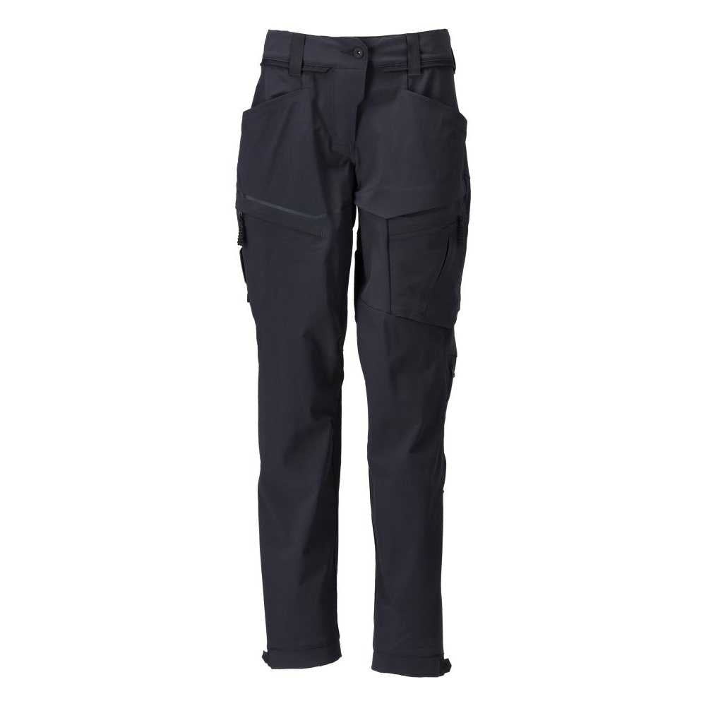 Dark Navy - Front - Mascot Womens-Ladies Customised 4 Way Stretch Fitted Work Trousers