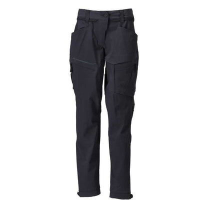 Dark Navy - Front - Mascot Womens-Ladies Customised 4 Way Stretch Fitted Work Trousers