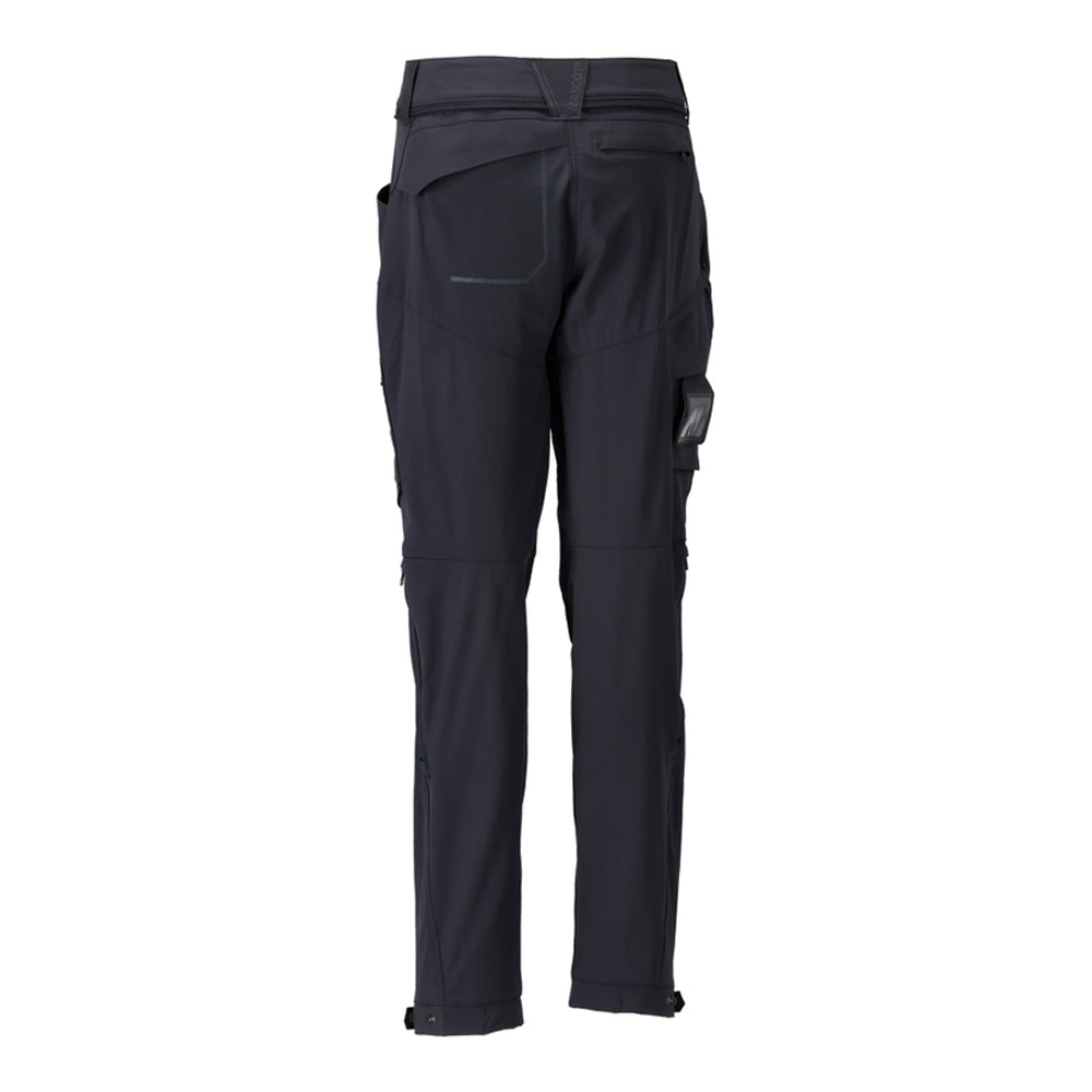 Dark Navy - Back - Mascot Womens-Ladies Customised 4 Way Stretch Fitted Work Trousers