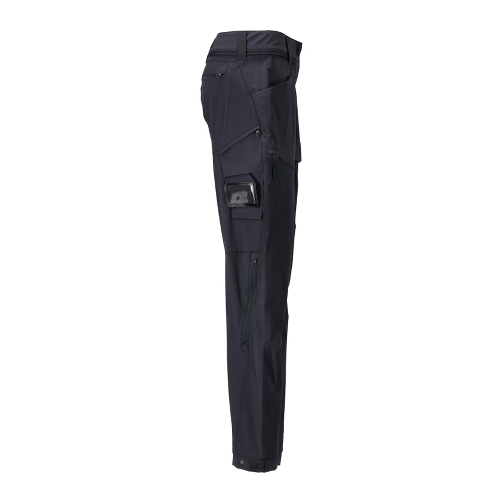 Dark Navy - Side - Mascot Womens-Ladies Customised 4 Way Stretch Fitted Work Trousers