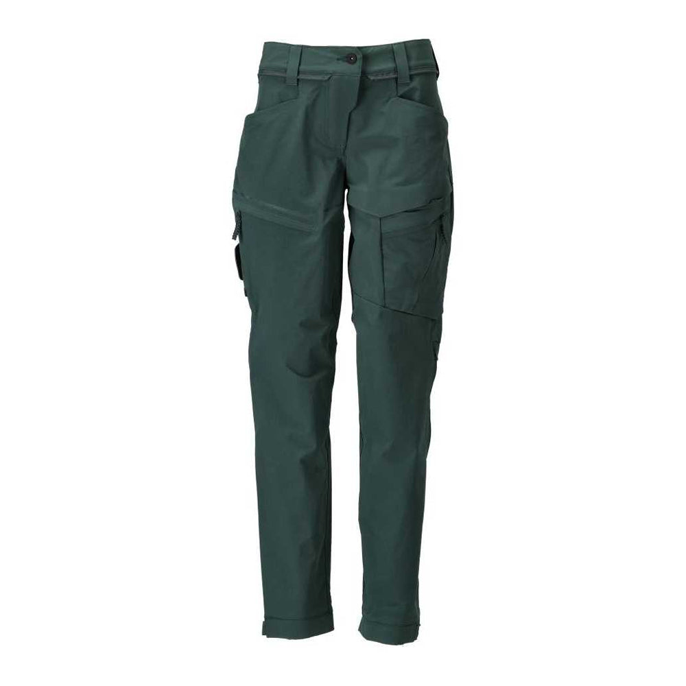 Forest Green - Front - Mascot Womens-Ladies Customised 4 Way Stretch Fitted Work Trousers