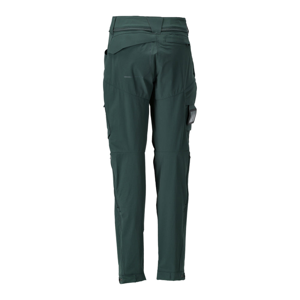 Forest Green - Back - Mascot Womens-Ladies Customised 4 Way Stretch Fitted Work Trousers