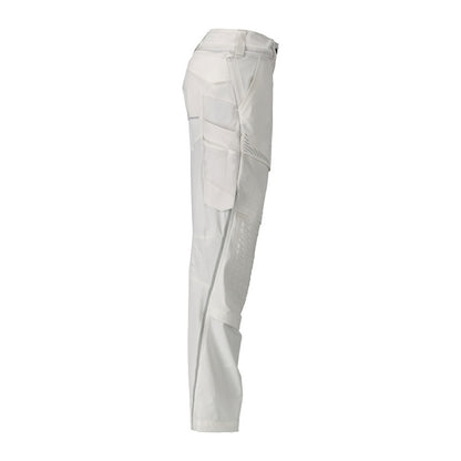 White - Side - Mascot Womens-Ladies Customised Knee Pad Pockets Fitted Work Trousers