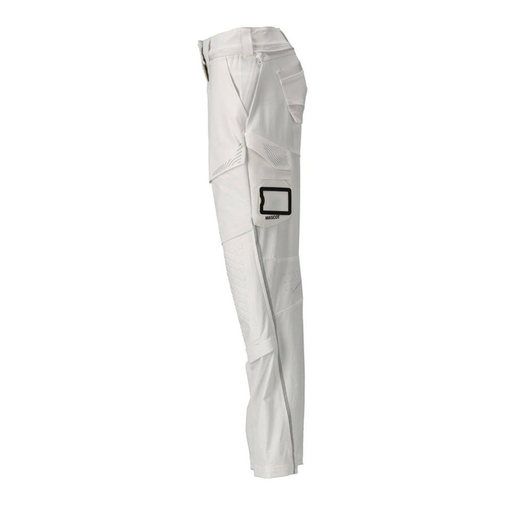 White - Lifestyle - Mascot Womens-Ladies Customised Knee Pad Pockets Fitted Work Trousers