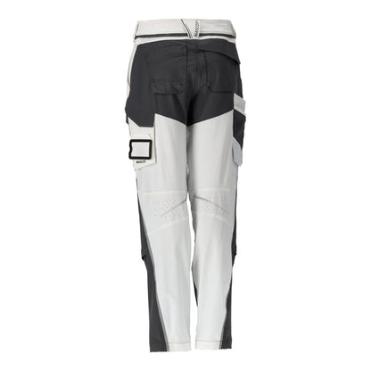 White-Stone Grey - Back - Mascot Womens-Ladies Customised Knee Pad Pockets Fitted Work Trousers