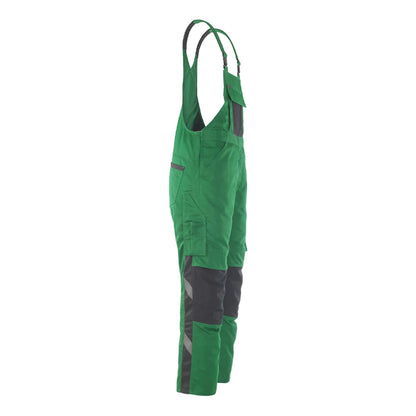 Green-Black - Back - Mascot Mens Unique Leipzig Knee Pad Pockets Work Bib And Brace Overall
