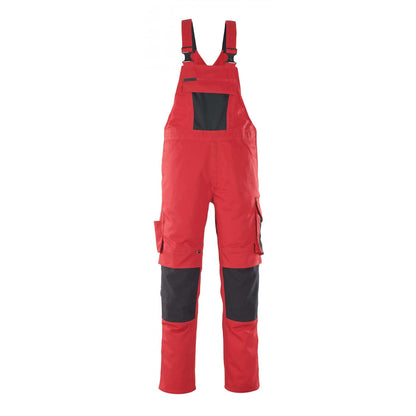 Red-Black - Front - Mascot Mens Unique Leipzig Knee Pad Pockets Work Bib And Brace Overall
