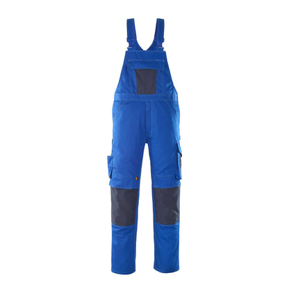 Royal Blue-Dark Navy - Front - Mascot Mens Unique Leipzig Knee Pad Pockets Work Bib And Brace Overall