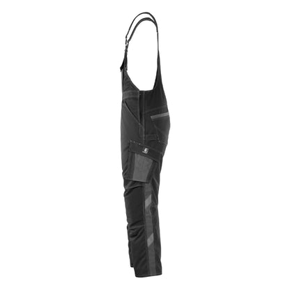 Black-Dark Anthracite - Side - Mascot Mens Unique Leipzig Knee Pad Pockets Work Bib And Brace Overall